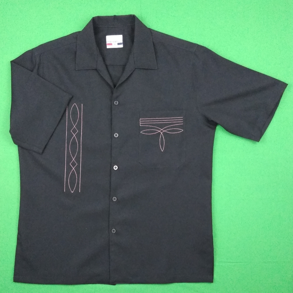 NEW D'Accord Black with Gold Embroidery SS Shirt